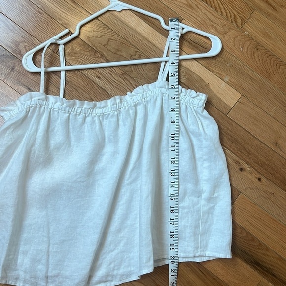 Aritzia Wilfred Vermeer Linen Camisole Ruffle Baby Doll Flowy Top Size Large - Picture 11 of 11